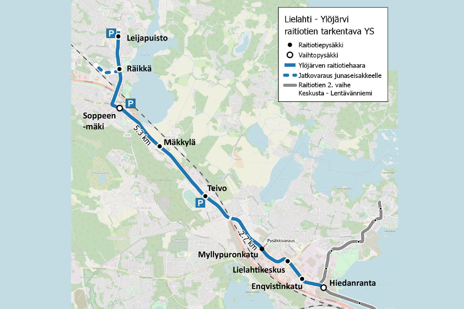 Raitiotien Lielahden ja Ylöjärven suunnan pysäkkien sijainnit ja  keskeisimmät linjaukset on päätetty [Tampereen kaupunki - Ajankohtaista]