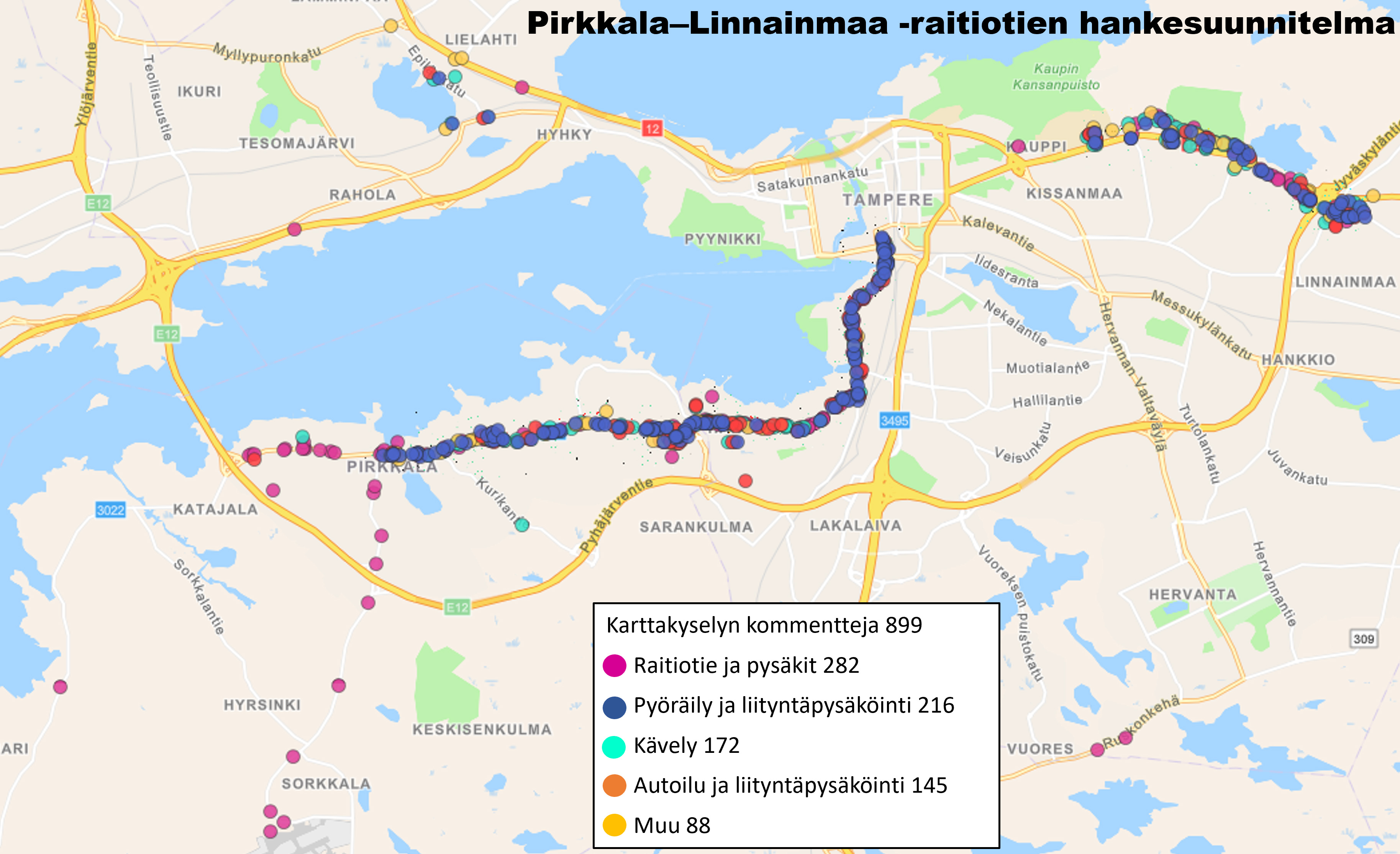 Pirkkala–Linnainmaa-raitiotien pysäkkipaikkoja kommentoitiin eniten  [Tampereen kaupunki - Ajankohtaista]