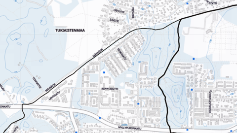 Lamminpään ulkoilureitit kartalla.