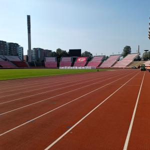 Tampereen stadionin juoksurata.