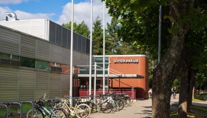 Tampere Swimming Centre entrance.