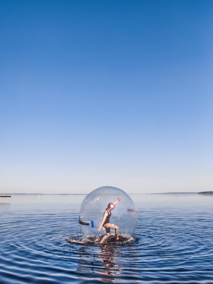 waterball activities on lake närijärvi